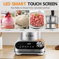 Camic Blender & Food Processor Combo,6 Functions for Smoothies,Chopping,Slicing,Shredding,Grinding,Dough,72-oz.Blender Pitche,64-oz. Processor Bowl,To-Go Cup,Grinder Cup