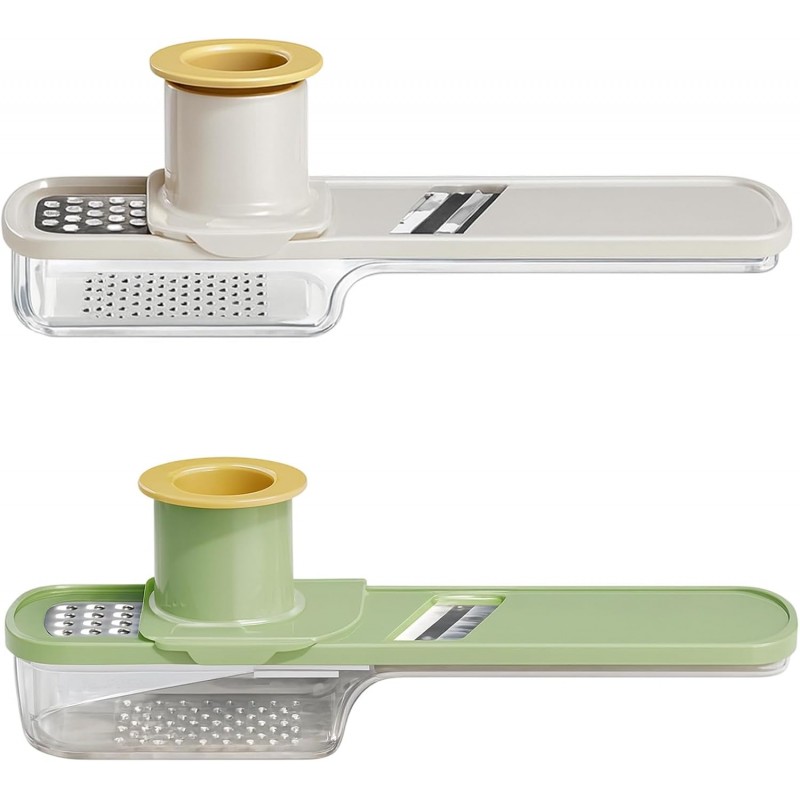 2 PCS Ginger Grater, Ginger Garlic Grater with Handle, Multifunction Zester Grater Tool, Grater Zester for Ginger and Nutmeg, Grinder for Kitchen Use, White and Green Color Options