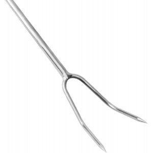 304 Stainless Steel Meat Carving Fork, Practical Professional Kitchen Utensil, for Grilling and, Steel Handle 50cm (Wooden Handle 50cm)