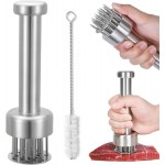 Stainless Steel Meat Tenderizer Tool with Retractable Design, 21-Needle Meat Tenderizer with Cleaning Brush for Tenderizing Steak, Beef, Chicken, and Pork - Dishwasher Friendly & Easy-Grip Handle