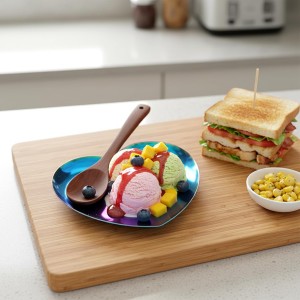 Thinp Heart Spoon Rest for Kitchen Counter, Stainless Steel Spoon Rest for Stove Top Cute Cooking Spoons Holder for Kitchen Counter Utensil Tray for Spatula Ladle or Tong (Heart, Rainbow)