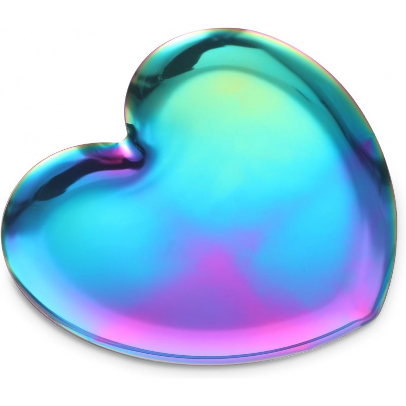 Thinp Heart Spoon Rest for Kitchen Counter, Stainless Steel Spoon Rest for Stove Top Cute Cooking Spoons Holder for Kitchen Counter Utensil Tray for Spatula Ladle or Tong (Heart, Rainbow)