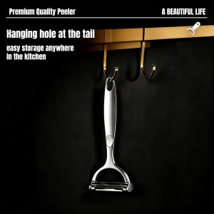 2-in-1 Multifunction Vegetable Peeler Julienne Peeler, Zinc Alloy Potato Peeler with Serrated & Straight Blades, Fruit Peeler Julienne Slicer for Carrot Cucumber Ginger Cabbage Kitchen