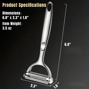 2-in-1 Multifunction Vegetable Peeler Julienne Peeler, Zinc Alloy Potato Peeler with Serrated & Straight Blades, Fruit Peeler Julienne Slicer for Carrot Cucumber Ginger Cabbage Kitchen