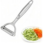 2-in-1 Multifunction Vegetable Peeler Julienne Peeler, Zinc Alloy Potato Peeler with Serrated & Straight Blades, Fruit Peeler Julienne Slicer for Carrot Cucumber Ginger Cabbage Kitchen