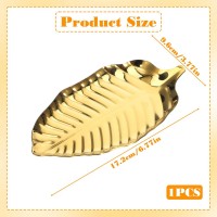 Gold Spoon Rest for Stove Top 6.7 Inch Leaf Stainless Steel Spoon Rest for Kitchen Counter Utensil Holder Gold Kitchen Accessories Dessert and Jewelry Storage