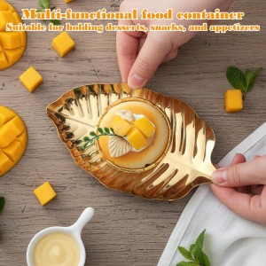 Gold Spoon Rest for Stove Top 6.7 Inch Leaf Stainless Steel Spoon Rest for Kitchen Counter Utensil Holder Gold Kitchen Accessories Dessert and Jewelry Storage