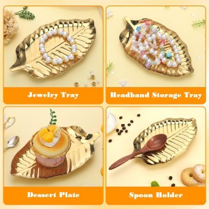 Gold Spoon Rest for Stove Top 6.7 Inch Leaf Stainless Steel Spoon Rest for Kitchen Counter Utensil Holder Gold Kitchen Accessories Dessert and Jewelry Storage