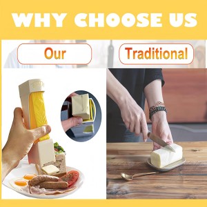 Portable Butter Cutter Slicer Single Stick, New Butter Dispenser and Storage Case Effortless Butter Slicer One Click, Cheese Splitter with Stainless Steel Blade for Making Bread, Cakes, Cookies (1 Pcs)