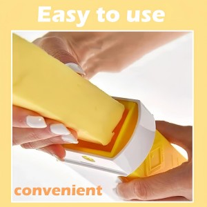 Portable Butter Cutter Slicer Single Stick, New Butter Dispenser and Storage Case Effortless Butter Slicer One Click, Cheese Splitter with Stainless Steel Blade for Making Bread, Cakes, Cookies (1 Pcs)