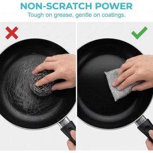 Fliwos Multipurpose Wire Dishwashing Rags, Non-Scratch Metal Wire Dishcloth, Reusable Cleaning Cloth, Thickened Metal Scrubbing Pads Kitchen Towels for Sinks, Dishes, Pots, Pans (5 Pcs)