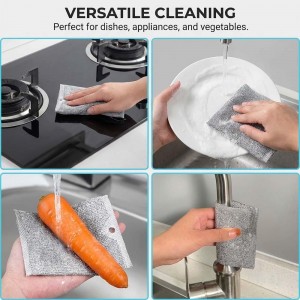 Fliwos Multipurpose Wire Dishwashing Rags, Non-Scratch Metal Wire Dishcloth, Reusable Cleaning Cloth, Thickened Metal Scrubbing Pads Kitchen Towels for Sinks, Dishes, Pots, Pans (5 Pcs)