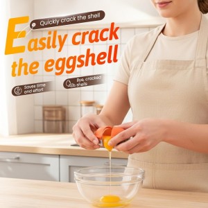 2026 New Egg Shell Opener Egg Cracker Tool, Multifunctional Peeler for Hard Boiled Eggs, Raw Eggs Separator Kitchen Gadget, Cooking Baking, Compact Gift for Dad Mom (Orange-1PCS)