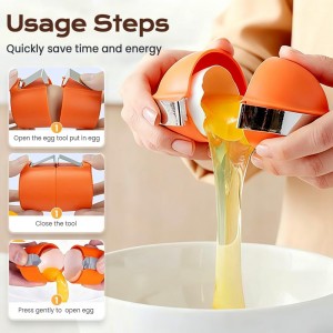 2026 New Egg Shell Opener Egg Cracker Tool, Multifunctional Peeler for Hard Boiled Eggs, Raw Eggs Separator Kitchen Gadget, Cooking Baking, Compact Gift for Dad Mom (Orange-1PCS)