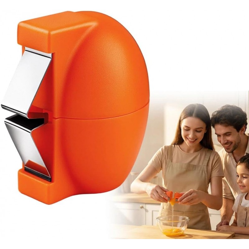 2026 New Egg Shell Opener Egg Cracker Tool, Multifunctional Peeler for Hard Boiled Eggs, Raw Eggs Separator Kitchen Gadget, Cooking Baking, Compact Gift for Dad Mom (Orange-1PCS)