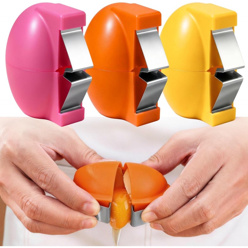 Egg Shell Opener 3 Pack, 2026 Upgraded Egg Cracker Tool for Raw & Hard Boiled Eggs, Stainless Steel Egg Topper Cutter, Egg Separator & Egg Peeler Kitchen Gadget for Home Cooking Baking