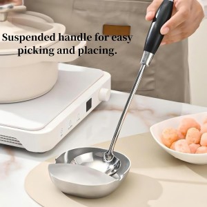 304 Stainless Steel Spoon Rest & Multipurpose Kitchen Utensil Holder, Self-Standing Ladle Holder with Stable Base, Modern Utensil Holder for Ladles, Tongs, Spatula, Premuim Food Grade Material (1PC)