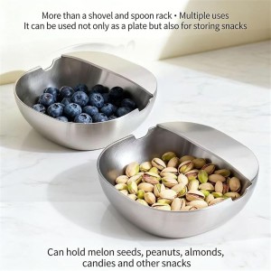 304 Stainless Steel Spoon Rest & Multipurpose Kitchen Utensil Holder, Self-Standing Ladle Holder with Stable Base, For Spatulas, Snack Containers, Ladles, And Chopsticks,Snack (2pcs)