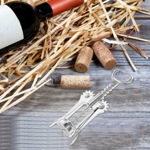 Wing Corkscrew Stainless Steel Bottle Opener Manual Wine Bottle Opening Tool Household Wine Opener for Kitchen and Bar Use