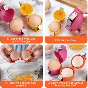 3Pcs Egg Shell Opener, 2026 New Multifunctional Egg Shell Separator Egg Cracker Tool for Raw Eggs, Hard Boiled Egg Peeler, Stainless Steel Eggshell Breaker Egg Shell Cutter Kitchen Gadgets