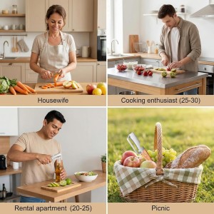 Multi-Functional Vegetable Peeler for Kitchen, New Ultra-Sharp Stainless Steel Blade with Wooden Handle and Bottle Opener, For Fruits and vegetables (2 Pcs)