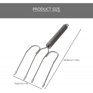 Yardwe Stainless Steel Turkey Lifter Fork Poultry Roast Grilling Tool Reusable Bbq Meat Carving Fork for Thanksgiving Kitchen and Outdoor Cooking