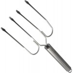 Yardwe Stainless Steel Turkey Lifter Fork Poultry Roast Grilling Tool Reusable Bbq Meat Carving Fork for Thanksgiving Kitchen and Outdoor Cooking