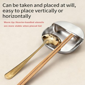 304 Stainless Steel Spoon Rest & Multipurpose Kitchen Utensil Holder, Spoon Rest Stainless Steel, Heavy Duty Self standing Large Utensil Rest Holder for Ladles, Non-Slip Tray, Easy Clean (3PCS)