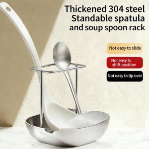 304 Stainless Steel Spoon Rest & Multipurpose Kitchen Utensil Holder, Spoon Rest Stainless Steel, Heavy Duty Self standing Large Utensil Rest Holder for Ladles, Non-Slip Tray, Easy Clean (3PCS)
