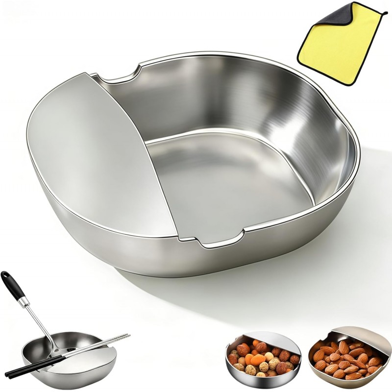 304 Thickened Stainless Steel Spoon Rest & Multipurpose Kitchen Utensil Holder, Self-Standing Ladle Holder with Stable Base for Spatulas and Spoons Premuim Food Grade Material (A-1Pcs-Thickened)