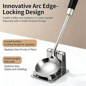 2026 New 304 Stainless Steel Spoon Rest & Multipurpose Kitchen Utensil Holder,Self-Standing Ladle Holder With Stable Base For Stove Top & Kitchen Counter, Heat Resistant & Dishwasher Safe (1pcs)