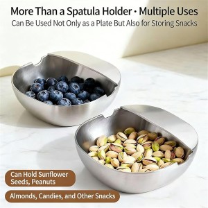 2026 New 304 Stainless Steel Spoon Rest & Multipurpose Kitchen Utensil Holder,Self-Standing Ladle Holder With Stable Base For Stove Top & Kitchen Counter, Heat Resistant & Dishwasher Safe (1pcs)