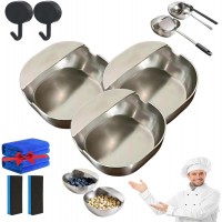 2026 New 304 Stainless Steel Spoon Rest & Multipurpose Kitchen Utensil Holder,Self-Standing Ladle Holder With Stable Base For Stove Top & Kitchen Counter, Heat Resistant & Dishwasher Safe (3pcs)