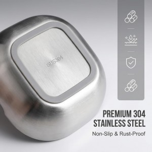 304 Stainless Steel Spoon Rest & Multipurpose Kitchen Utensil Holder, Self-Standing Spoon Holder With Stable Base & Non-Slip Tray, Easy To Clean Countertop Organizer For Kitchen Counter (1pc)