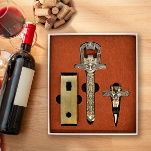 Professional Wine Opener Set for Old & Fragile Corks - 3-in-1 Cork Extractor Removes Older Wine Corks Whole & Intact, Beer Bottle Opener with Elegant Zinc Alloy Base & Stopper Set