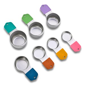 16-Piece Magnetic Measuring Cups and Spoons Set, Stainless Steel with Non-Slip Silicone Handles and Leveler, Essential Kitchen Baking Tools