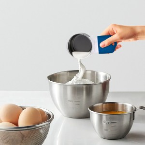 16-Piece Magnetic Measuring Cups and Spoons Set, Stainless Steel with Non-Slip Silicone Handles and Leveler, Essential Kitchen Baking Tools