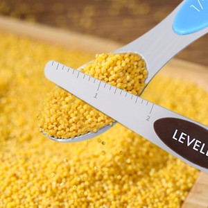 16-Piece Magnetic Measuring Cups and Spoons Set, Stainless Steel with Non-Slip Silicone Handles and Leveler, Essential Kitchen Baking Tools