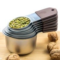 EDELIN Full magnetic measring cups 18/8 stainless steel cup set of 7 peice silicone soft handles