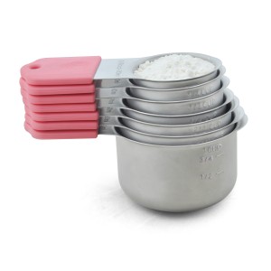 EDELIN Full magnetic measring cups 18/8 stainless steel cup set of 7 peice silicone soft handles