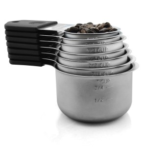 EDELIN Full magnetic measring cups 18/8 stainless steel cup set of 7 peice silicone soft handles