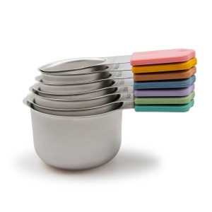 EDELIN Full magnetic measring cups 18/8 stainless steel cup set of 7 peice silicone soft handles