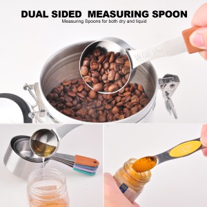 EDELIN Magnetic Measuring Cups and Spoons Set, Stainless Steel, 5 Cups and 7 Spoons, with 1 Leveler