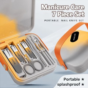 Nail Clippers Set 7 Pieces Stainless Steel Professional Grooming Kits, Fingernail and Toenail Clipper Cutters with Luxurious Travel Case Nail Care Tools Manicure Pedicure Kit