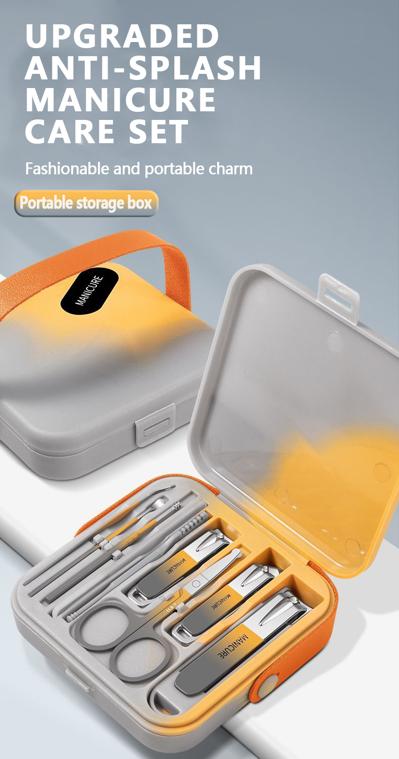 Nail Clippers Set 7 Pieces Stainless Steel Professional Grooming Kits, Fingernail and Toenail Clipper Cutters with Luxurious Travel Case Nail Care Tools Manicure Pedicure Kit