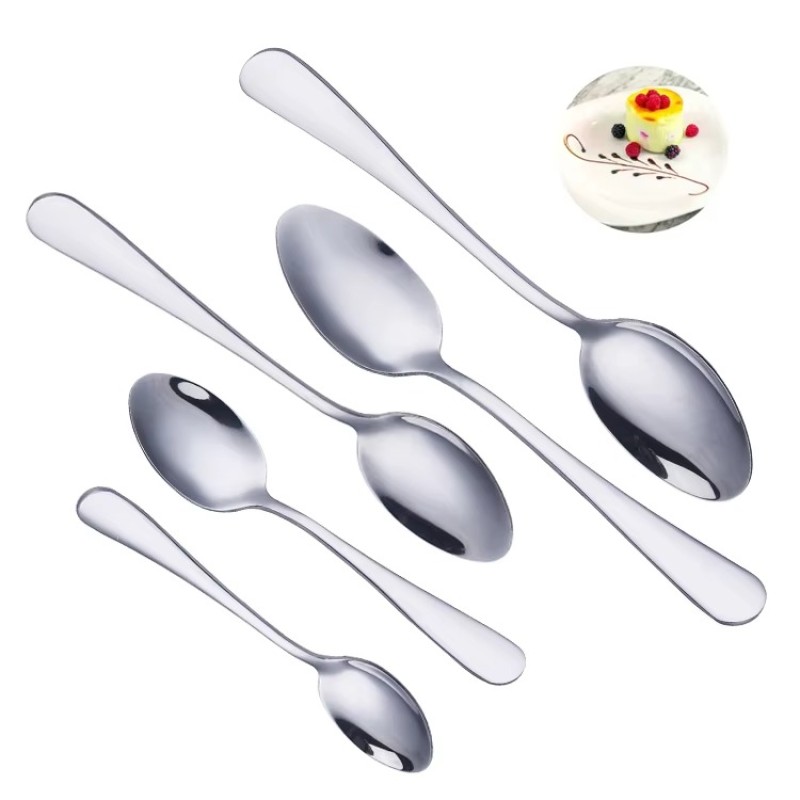 Stainless Steel Food Grade Table Spoon Dessert Coffee Salad Spoon Steak Knife Dinner Fork Tea Spoon Wholesale