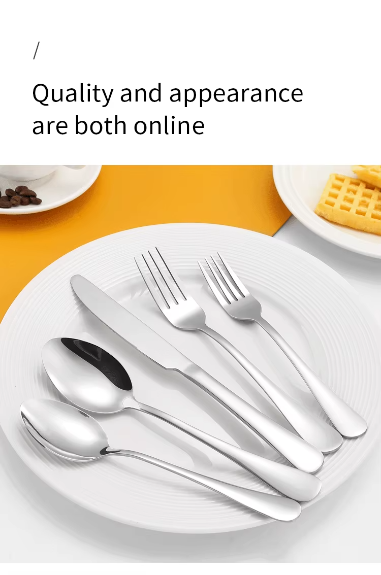 Stainless Steel Food Grade Table Spoon Dessert Coffee Salad Spoon Steak Knife Dinner Fork Tea Spoon Wholesale