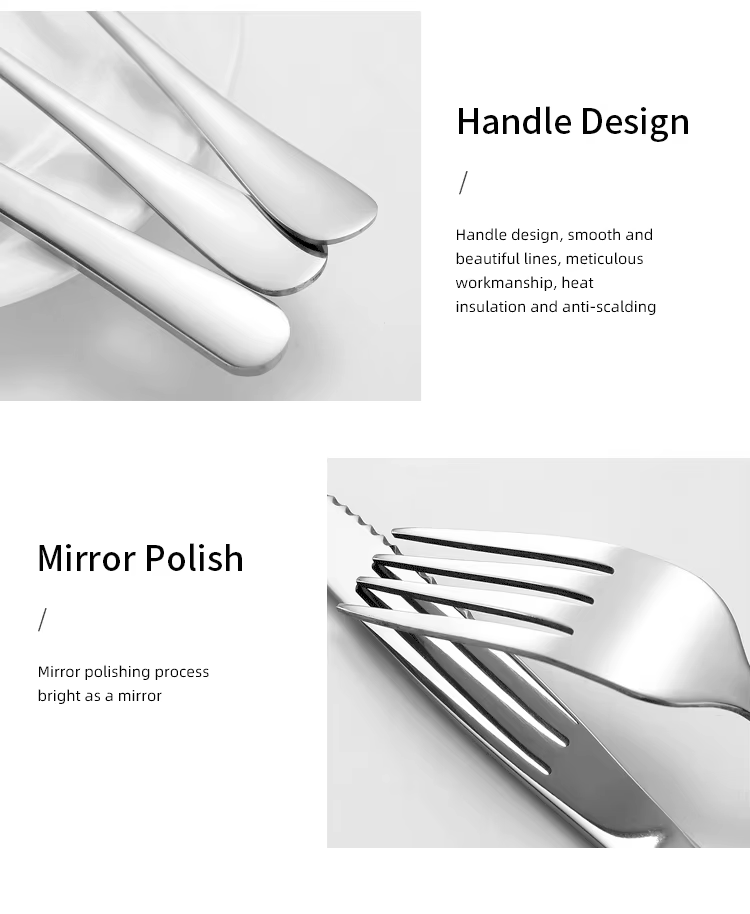 Stainless Steel Food Grade Table Spoon Dessert Coffee Salad Spoon Steak Knife Dinner Fork Tea Spoon Wholesale