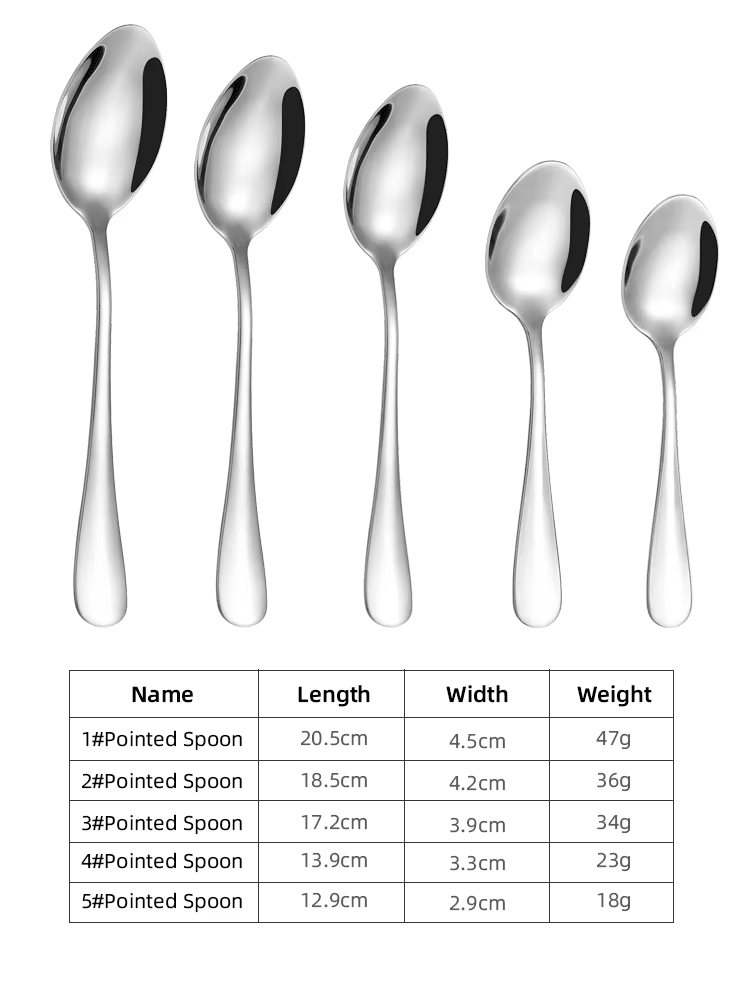 Stainless Steel Food Grade Table Spoon Dessert Coffee Salad Spoon Steak Knife Dinner Fork Tea Spoon Wholesale