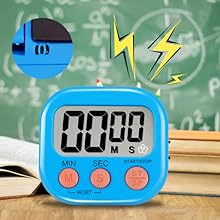 Multi-Function Electronic Timer - Magnetic Digital Timers Big LCD Display The Loud/Silent Switch Countdown Timer Extensively Use in Break Time, Cooking,Gym, Meeting, Classroom